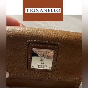 Tignanello small wallet pebble leather, brown.